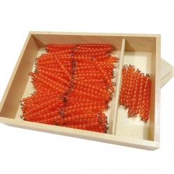 Chaîne de 100 et de 1000 perles dorées montées dans boîte de rangement