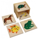 cabinet de 5 puzzles de zoologie
