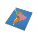 Puzzle Carta del Sud America in legno Montessori