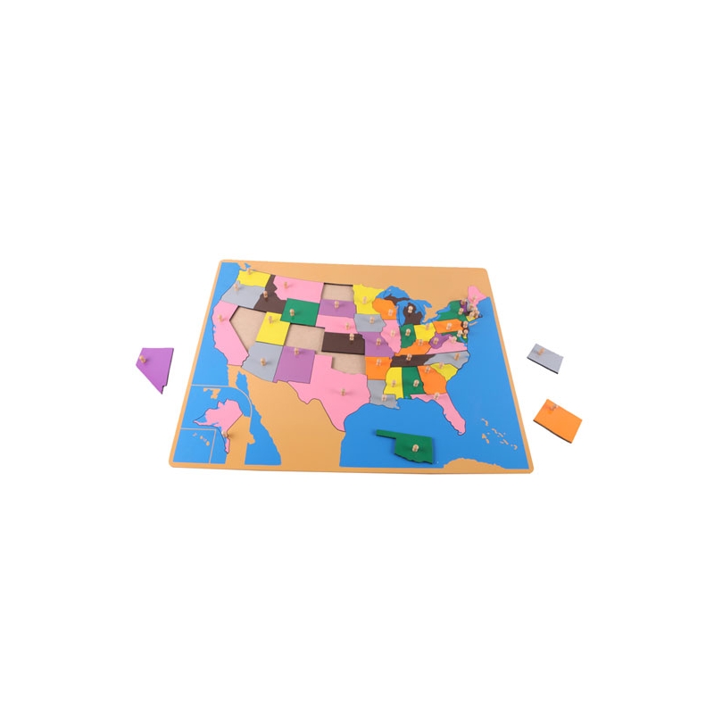 puzzle carte USA en bois