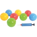 Set of 25 spiky balls with pump