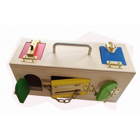 Scatola dei Telai delle Allacciature in legno Montessori