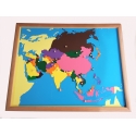 Puzzle mapa de Asia con marco.