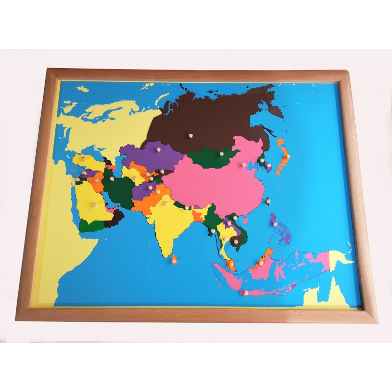 puzzle carte de l'asie en bois