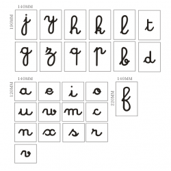 lettres rugueuses lettres cursives avec boite