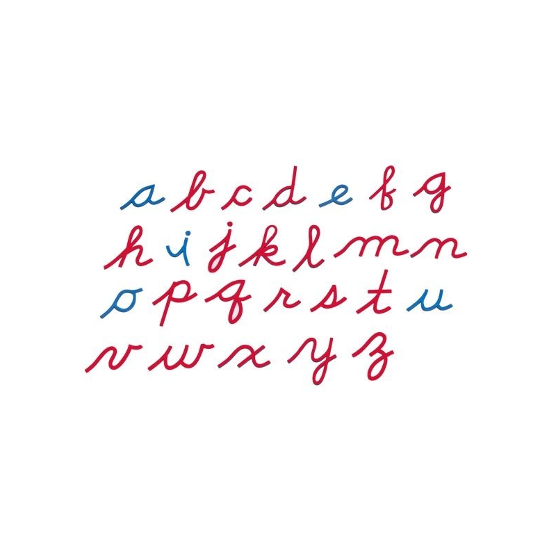 grand alphabet mobile en bois, cursives