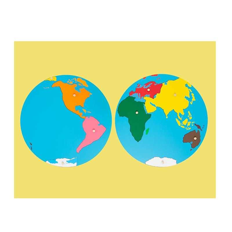 Montessori Globe Matériel De Géographie Carte du Monde Puzzle Jouet Précoce 