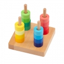 Rainbow disc on 4 vertical pegs
