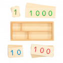 Small Montessori Number Cards in wood from 1 to 9000