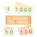 Large Montessori Number Cards in wood from 1 to 9000