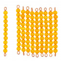 10 bars of 10 assembled golden beads