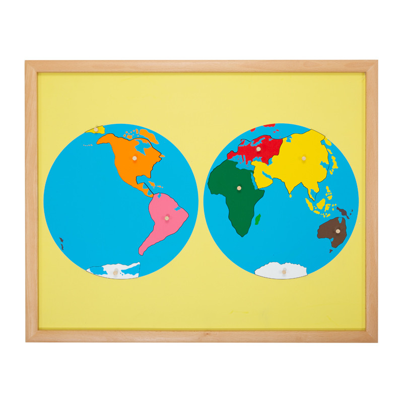 Puzzle carte du monde avec cadre