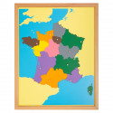 Puzzle carte de la France avec cadre (régions).
