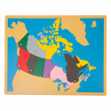 Puzzle Carte du Canada en Bois Montessori - Géographie Interactive
