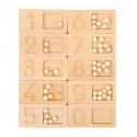 Plaquettes de chiffres avec perles en bois