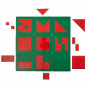 Carrés métalliques montessori.