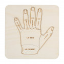 Wooden puzzle: the hand