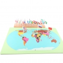 World map with flags to place: Montessori